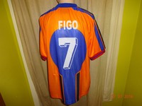 FC Barcelona Kappa Auswärts Trikot 1997/98 "ohne Hauptsponsor" + Nr.7 FIGO Gr.L