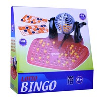 BINGO Spiel-Set mit Bingomühle Trommel Ablage und Zubehör Lotto Bingotrommel