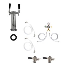 Double Tap Tower Refrigerator Conversion Kit - Stainless - Draft Beer Kegerator