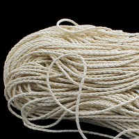 10 m LEDERSCHNUR geflochtene LEDERBAND - 3 mm - WEIß