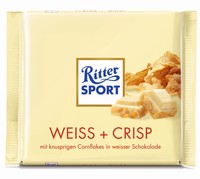 100g Ritter Sport Weiss+Crisp Schokolade-Top Qualität MHD 10/2016 = 1,00 Euro