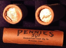 1 - 1970-D Lincoln cent roll - Bank wrap Obw unopened