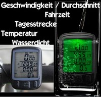 Fahrrad Computer Digital Temperatur Kilometerzähler Fahrzeit Wasserfest Beleucht