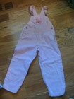 Girls Osh Kosh Butterflies Overalls Jean Pink White Striped Size 5T