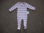 BURT'S BEES Organic Cotton Footed Coverall PAJAMAS Baby Girls 3 - 6 Months NEW
