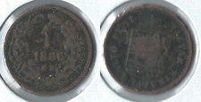1886 Hungary 1 krajczar coin