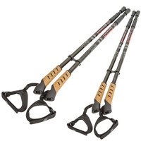 2x Nordic Walking Wanderstöcke Antischock Wandern Trekking Teleskop schwarz