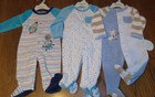 Lot of 3 Boys 3/6 Months Absorba Velour Bear, Fox, Rocket Footed Sleeper Pjs nwt