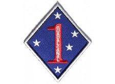(D1) 1ST MARINE DIVISION 3" x 3" iron on patch (4238) US Marine Corps