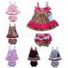 2PCS Baby Girl Toddler Halter Tops Dress Pants Ruffle Bloomers Set Clothes 6-24M