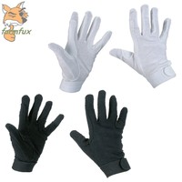 TOP ! Reithandschuhe Baumwolle Jersey schwarz weiß Zügelverstärkung XS-XL