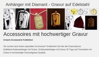 Edelstahlanhänger Kettenanhänger + Halskette und Bildgravur Diamant Fotogravur 