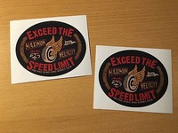 2x Vintage Speed Aufkleber Sticker Biker Motorrad Tracker Cafe Racer Retro M006