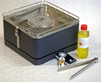 Feuerdesign Holzkohle Tischgrill "Teide" *anthrazit* inkl. umfangreichem Zubehör