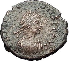 THEODOSIUS II 425AD Christian CROSS Genuine Authentic Ancient Roman Coin i59400