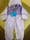 Baby Girl Columbia 1 Piece Plushy Fleece Bunting Snow Suit Size 6 Mo Infant NWT