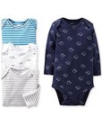 New Carter's 4 Pack Long Sleeve Elephant Turtle Bodysuits NWT NB Newborn