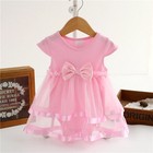 Infant Baby Girl Newborn Pink Bodysuit Dress Clothes 6-9 M Tutu Cotton+Tulle Hot