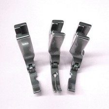 Industrial Sewing Machine Hinged Narrow Left, Right & Center Zipper Foot Set