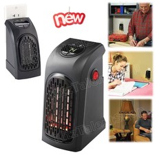 Mini Space Heater Wall Plug Powerful 350W Quiet Quick Easy Compact Home Travel