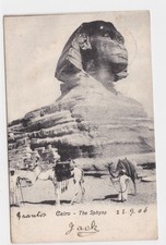Vintage Post Card ,Cairo , The Sphynx 1906. Alexandria Cancel . Ref P17