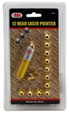 Gold Case w Bright Red Laser Pointer Key Chain Fob 12 Head Patterns Pet Cat Toy