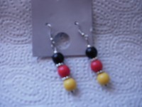 1 paar Ohrringe schwarz rot gold  Fanartikel National Mannschaft Deutschland 