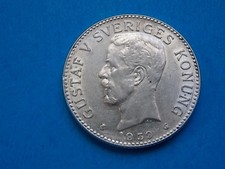Sweden 1939 2 Kroner - Au Silver - Nice !