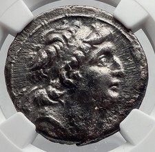 Antiochos VII SELEUKID Ariarathes VII Tetradrachm Silver Greek Coin NGC i60184
