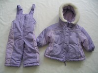 OSH KOSH B'GOSH Infant 6-9M Snow Suit Jacket Bib Hooded Lined Padded  