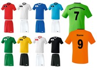 10er Erima Porto Trikotsatz Set Gr. S - 2XL inkl. Rückenflock Verein + NR