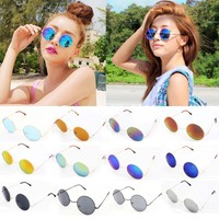 Fashion Unisex: Retro Stil Rund Gläser Metallrahmen Sonnenbrille Hippy Brillen
