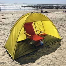 Yellow 2 person Pop Up Cabana Beach Shelter Baby Tent Sun Shade Outdoor UV