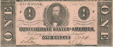 1862 $1 Confederate States Currency ~ Clement Clay ~ Choice About Uncirculated