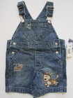 NWT Kid's Denim Overall Shorts [ 6/9m ] Puppy Dog Jeans Boy Girl Jumpsuit Childs