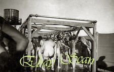 VINTAGE 1940's PHOTO NUDE WWII SOLDIERS IN OUTDOOR SHOWER GAY INTEREST 25