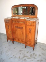 Große Art Deco Kommode Sideboard Schrank Eiche hell Buffet mit Marmor antik 