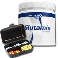 (60,60€/kg) Best Body Nutrition L Glutamin Pulver 250g Dose + Tablettendose