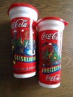 2 Coca Cola Becher 0,5ltr. mit Deckel "Freizeitland Geiselwind"