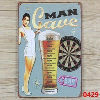 20*30cm Bier Sexy Damen Bar Metal Retro Poster Pub Shop Blechschild