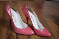 Pinkfarbene Echtleder High Heels Stiletto Pumps Gr. 37,5 von Cobra bzw. Isadora