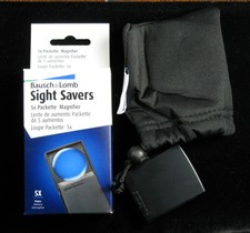 5x Bausch & Lomb Sight Savers Compact Pocket Coin Magnifying Glass Loupe