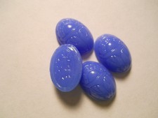 Bf130 14x10mm light blue scarab oval glass jewels, unfoiled flat back (30)