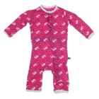 KICKEE PANTS 3977 NEW Pink Baby Girls Printed One-Piece Pajamas Newborn BHFO