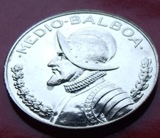 Choice High Grade Gem Choice Conquistador 1968 Silver Medio Balboa Rare Panama