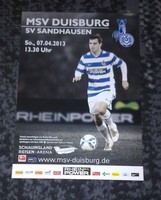 MSV Duisburg - SV Sandhausen Postkarte Saison 2012/2013