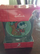 Hallmark Round Snoopy Holiday Joe Cool Ornament In Box