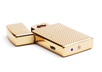 Elegantes USB-Feuerzeug Glühspirale SILVER MATCH neu+ovp Gold-Farbig