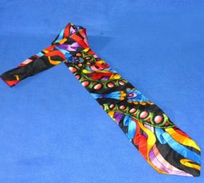 RUSH LIMBAUGH  RED BLUE ORANGE GREEN PEACOCK 15150 NO BOUNDARIES NECK TIE