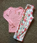Toddler Girls Fleece Carters Bunny Pajama Shirt Pant Set (35623) Size 5T EUC